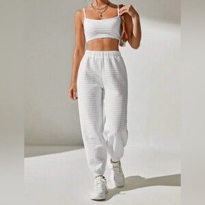 SHEIN White Textured Joggers